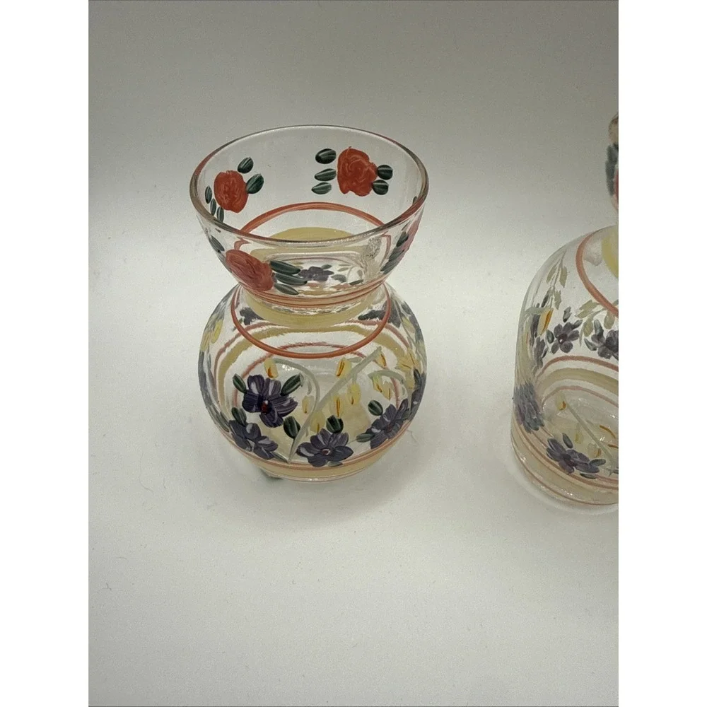 Annies Treasures Set of 3 Small Bud Vases‎ Purple Flowers SUPER CUTE